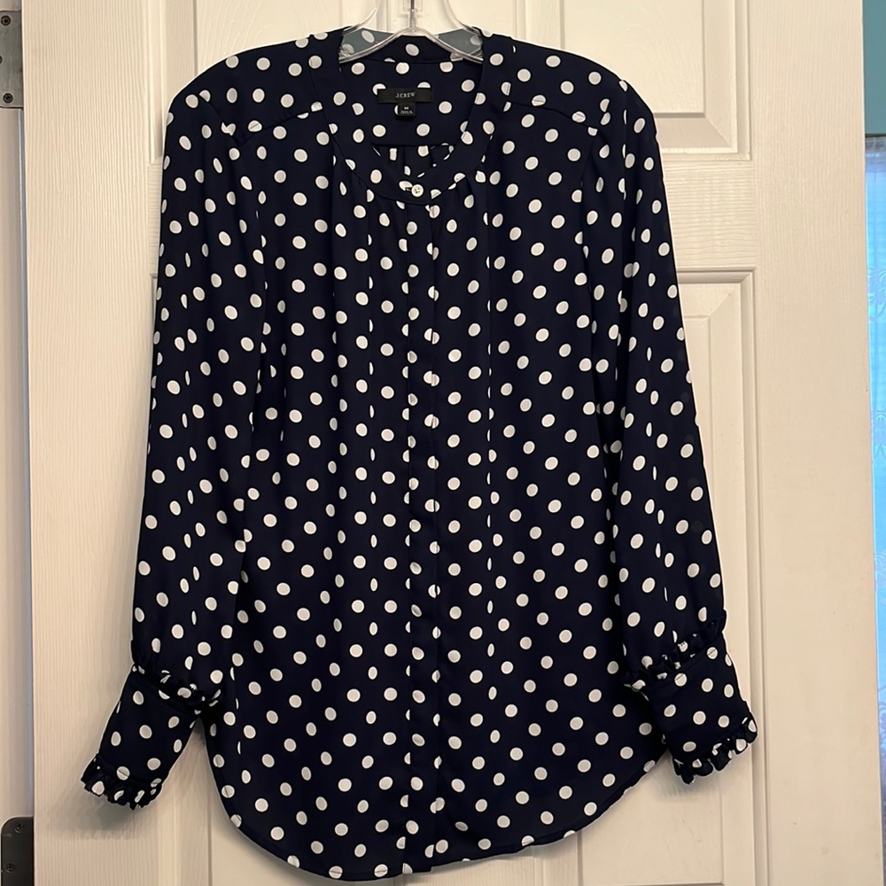 J. Crew polka dot blouse